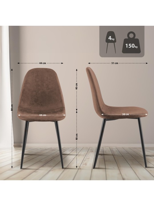 Scaun de sufragerie din piele artificială de epocă Napier, maro