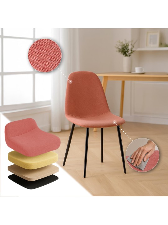 Scaun de sufragerie stofa Napier, portocaliu Scaun de sufragerie stofa Napier, portocaliu