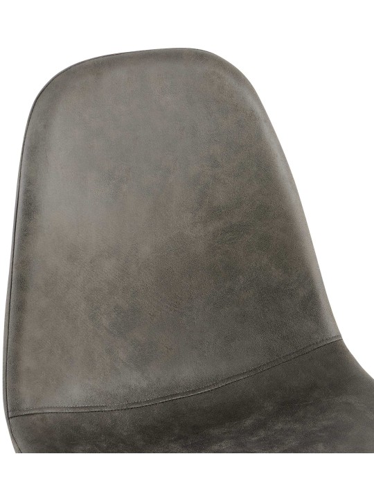 Scaun de sufragerie din piele artificială de epocă Napier, gri închis