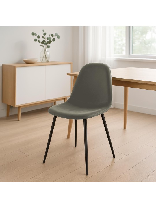 Scaun din catifea Napier, antracit