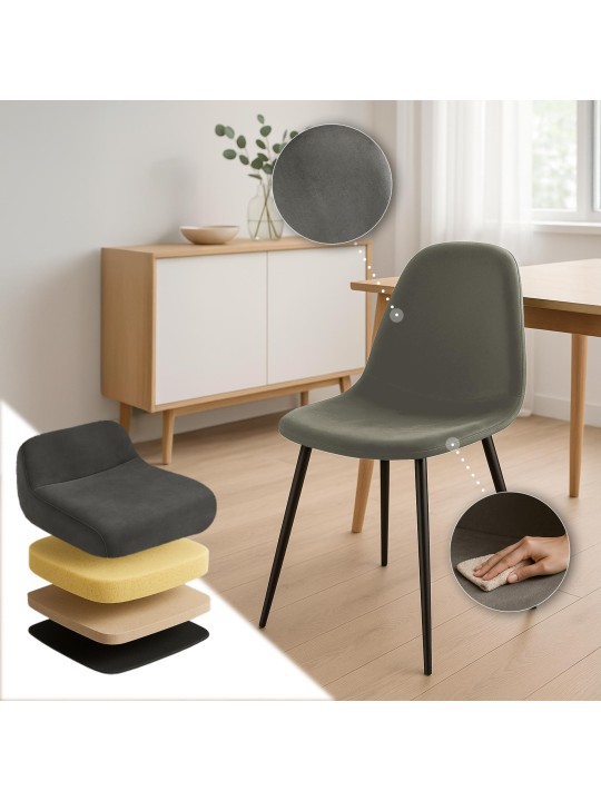 Scaun din catifea Napier, antracit