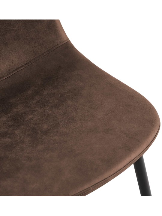 Set 4 scaune de sufragerie piele artificiala Napier, maro