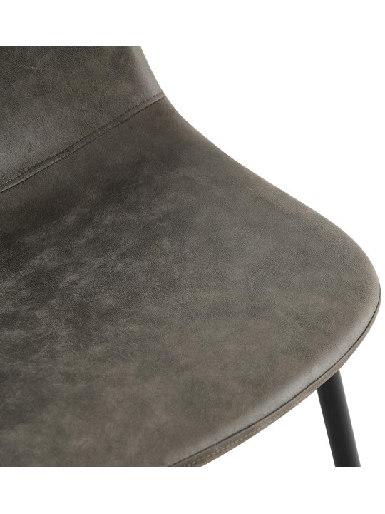 Set 4 scaune de sufragerie piele artificiala Napier, gri închis