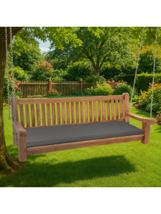 Bancă balansoar Joyce cu pernă de sezut 180 cm + tec, gri închis