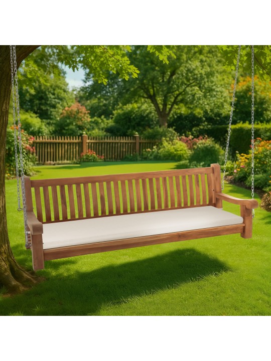 Bancă balansoar Joyce cu pernă de sezut 200 cm + tec, crem