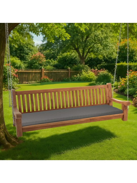 Bancă balansoar Joyce cu pernă de sezut 200 cm + tec, gri închis