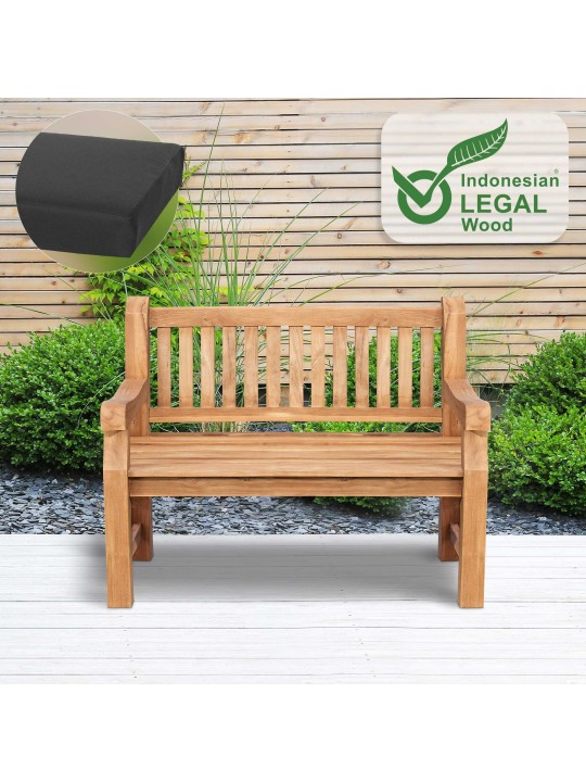 Banca de tec Jackson cu perna de sezut 120 cm + tec, gri închis