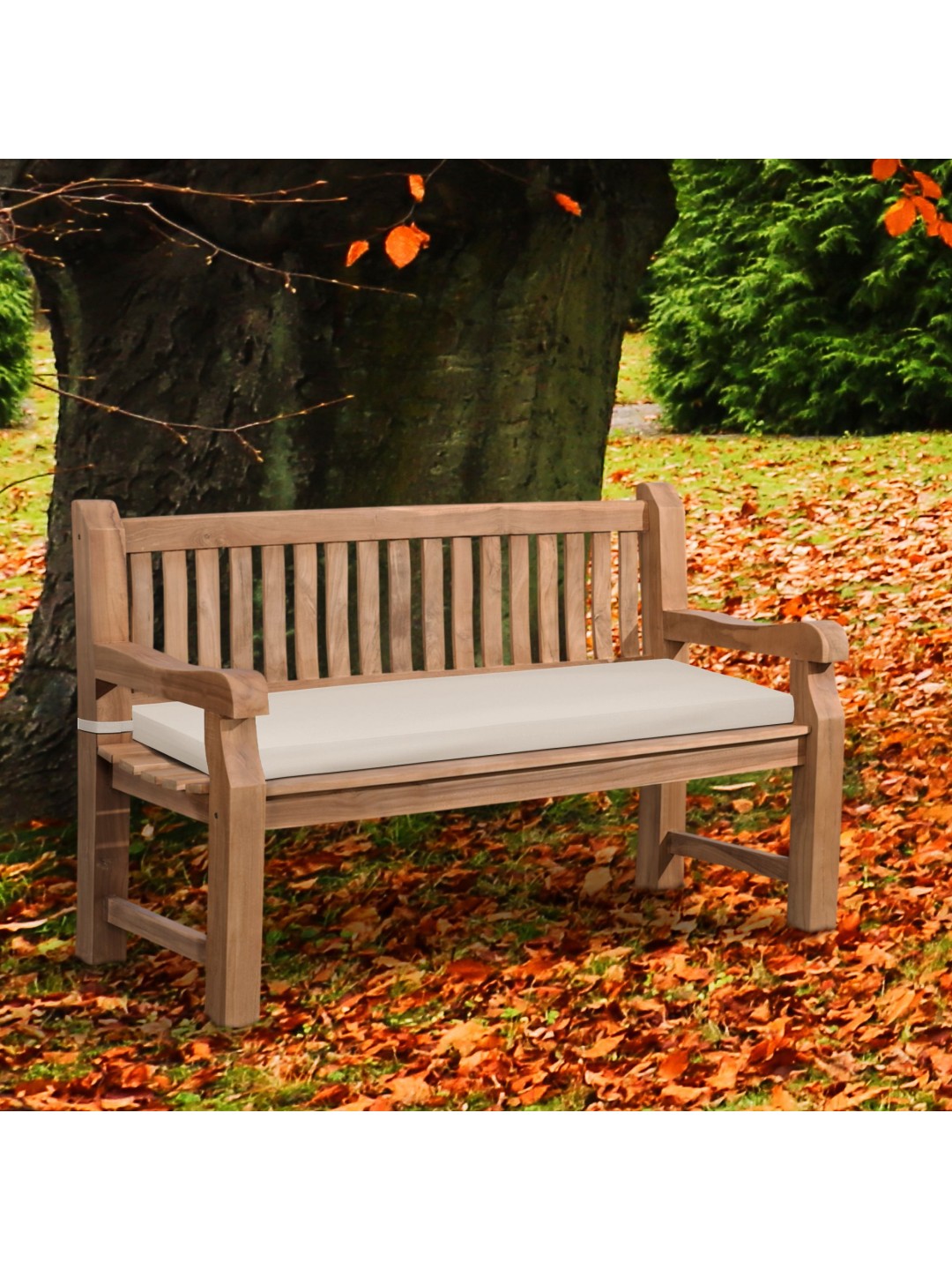 Banca de tec Jackson cu perna de sezut 150 cm + tec, crem