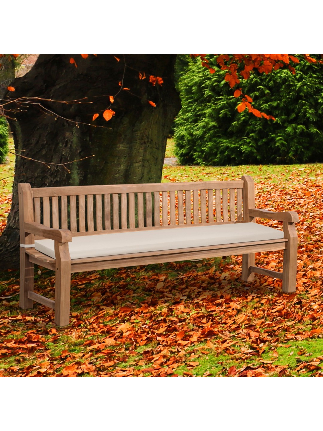 Banca de tec Jackson cu perna de sezut 220 cm + tec, crem