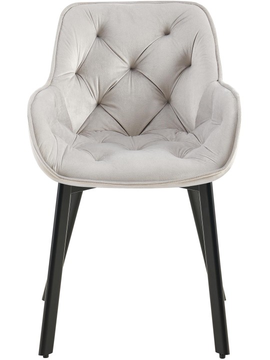 Set 2 scaune din catifea Antigo, gri