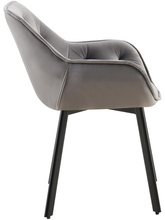 Set 2 scaune din catifea Antigo, gri închis