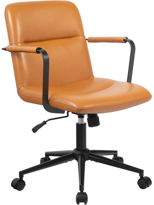 Scaun de birou Hilda piele naturala, maro