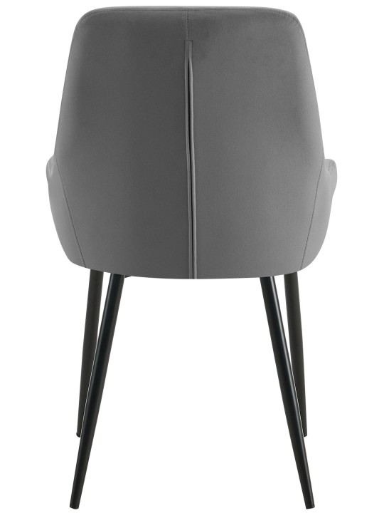 Set 2 scaune de sufragerie catifea Elmira, gri închis