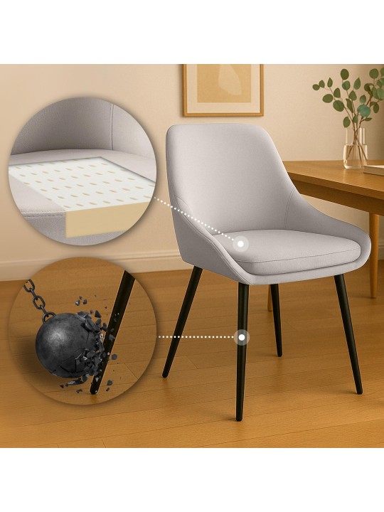 Set 2 scaune de sufragerie catifea Elmira, gri