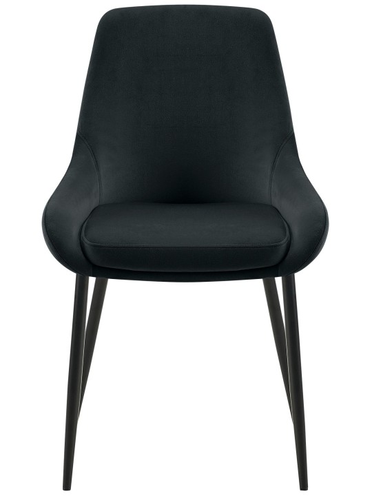 Set 2 scaune de sufragerie catifea Elmira, negru