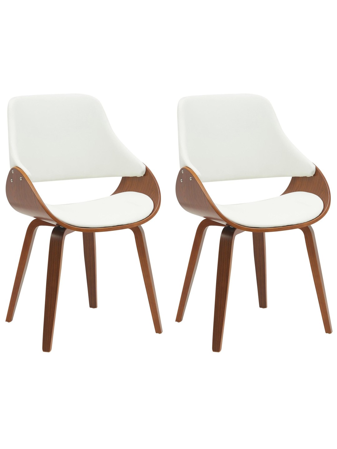 Set 2 scaune de sufragerie Vangale, nuc/alb