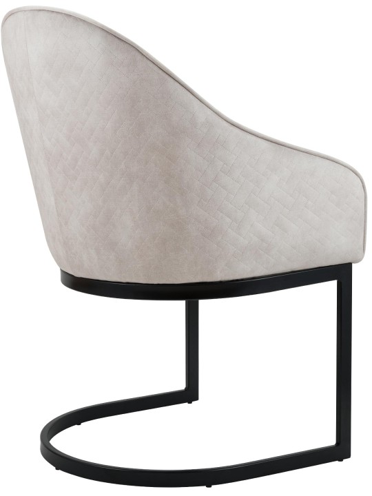 Scaun de sufragerie Jarik vintage catifea, crem