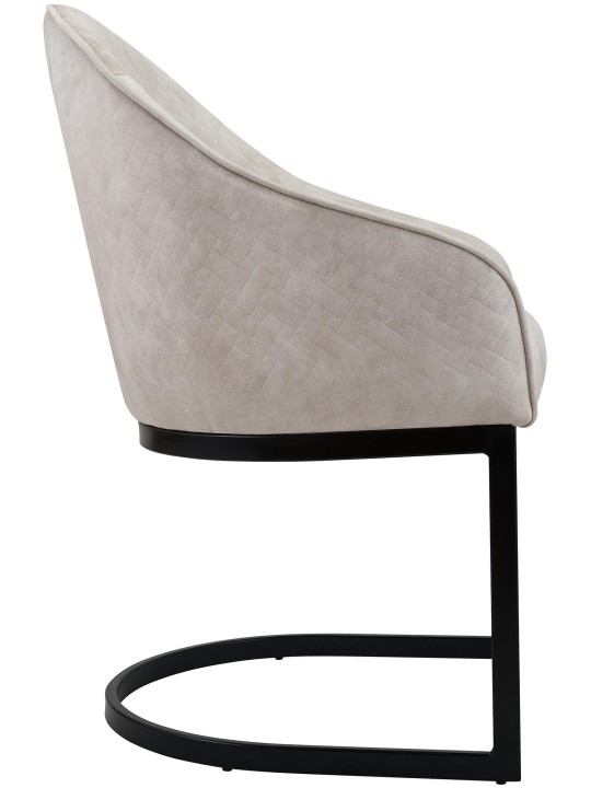 Scaun de sufragerie Jarik vintage catifea, crem