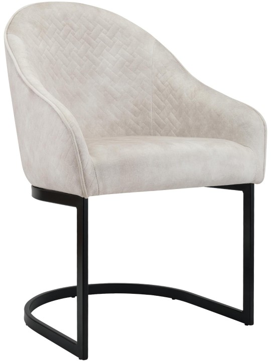 Scaun de sufragerie Jarik vintage catifea, crem