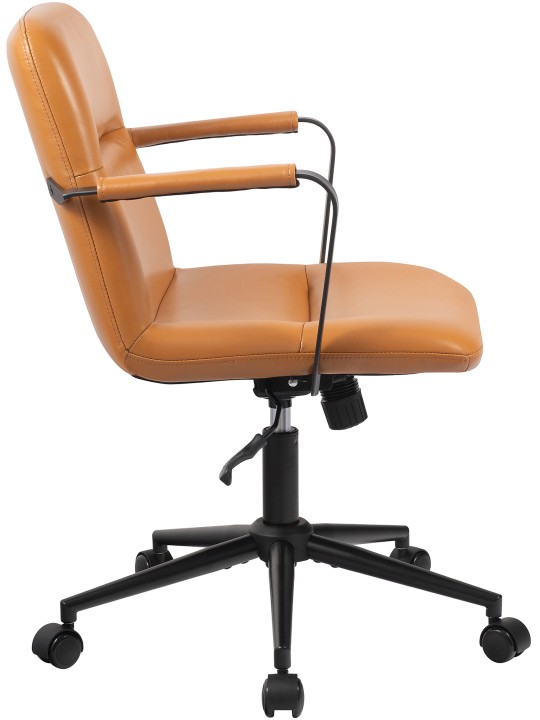 Scaun de birou Hilda piele naturala, maro