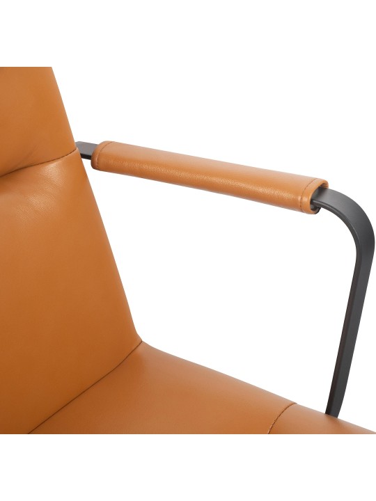 Scaun de birou Hilda piele naturala, maro