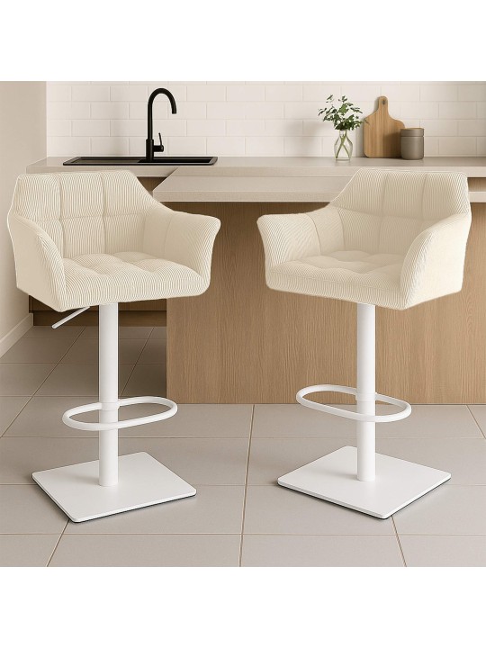 Scaun de bar Damaso W Cord, crem