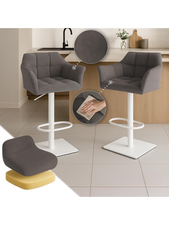 Scaun de bar Damaso W Cord, taupe Scaun de bar Damaso W Cord, taupe