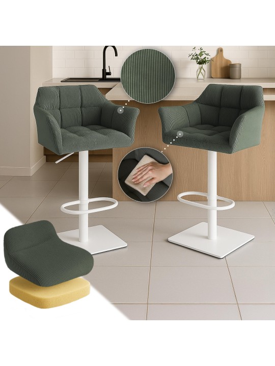 Scaun de bar Damaso W Cord, verde