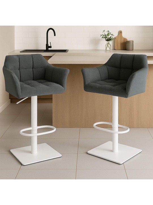 Scaun de bar Damaso W Cord, gri Scaun de bar Damaso W Cord, gri