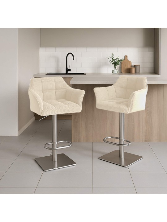 Scaun de bar Damaso E Cord, crem Scaun de bar Damaso E Cord, crem