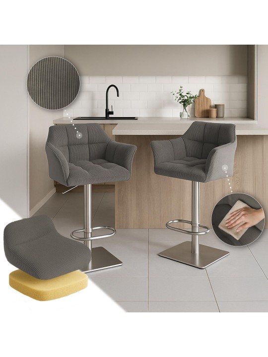 Scaun de bar Damaso E Cord, taupe Scaun de bar Damaso E Cord, taupe