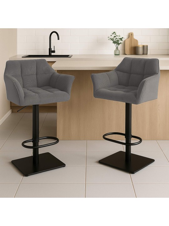 Scaun de bar Damaso B Cord, taupe
