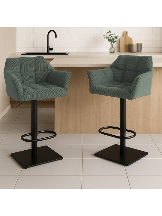 Scaun de bar Damaso B Cord, verde