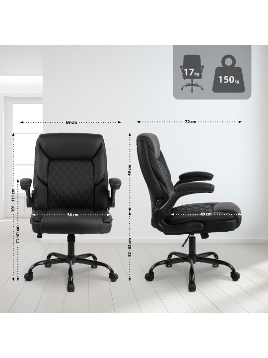 Scaun de birou Medfield imitatie piele, negru