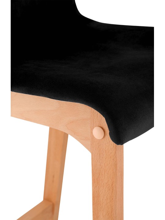 Scaun de bar Hoover Velvet Natura, negru Scaun de bar Hoover Velvet Natura, negru