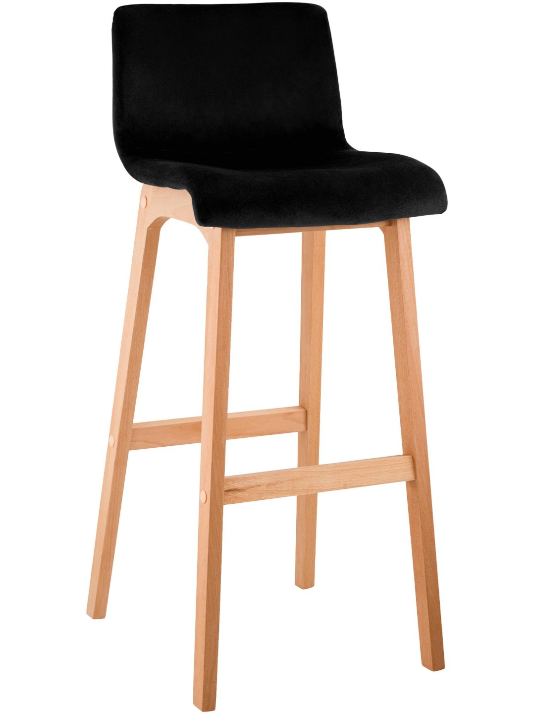 Scaun de bar Hoover Velvet Natura, negru