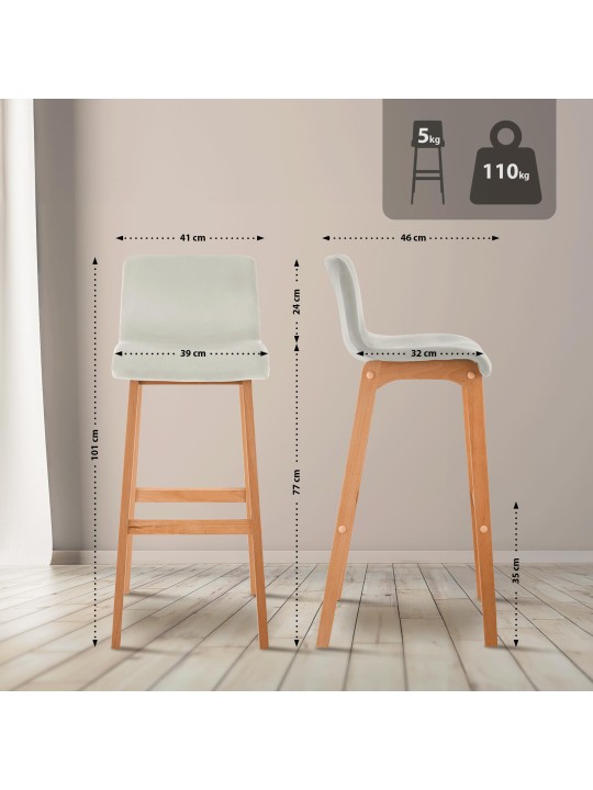 Scaun de bar Hoover Velvet Natura, crem Scaun de bar Hoover Velvet Natura, crem