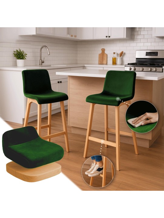 Scaun de bar Hoover Velvet Natura, verde