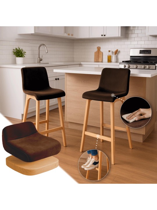 Scaun de bar Hoover Velvet Natura, maro Scaun de bar Hoover Velvet Natura, maro