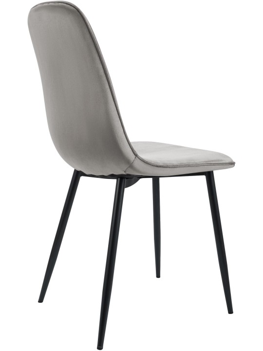 Set de 2 scaune de sufragerie din catifea Maryam, gri deschis