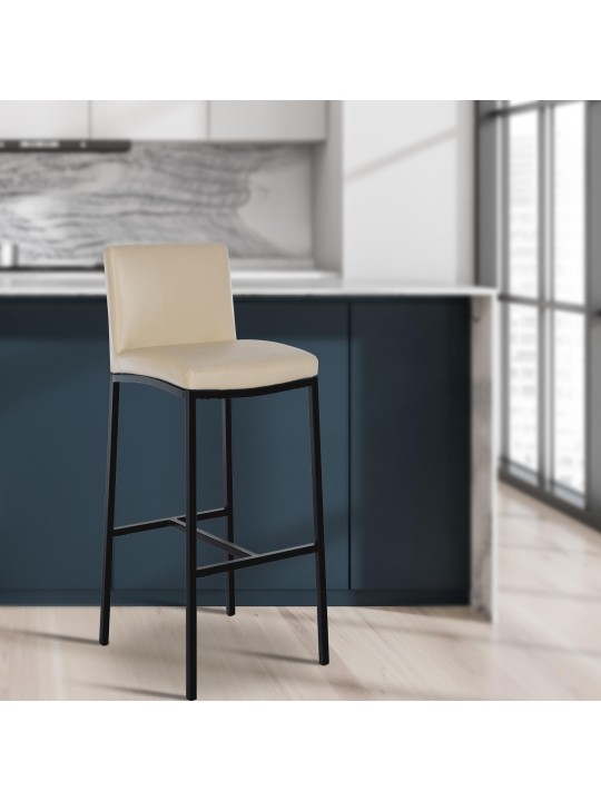 Set 2 scaune de bar Freeport imitatie piele B, crem