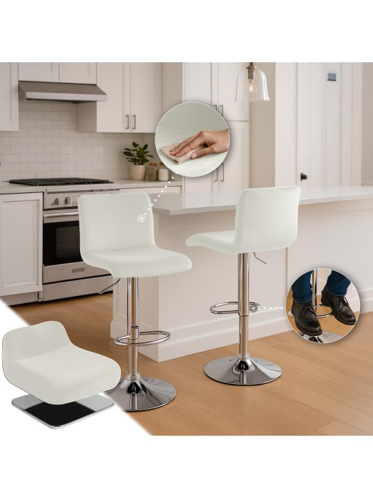 Scaun de bar Hoover catifea C, crem Scaun de bar Hoover catifea C, crem