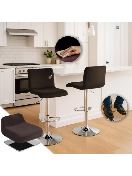 Scaun de bar Hoover catifea C, maro Scaun de bar Hoover catifea C, maro