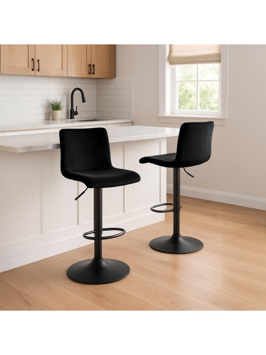 Scaun de bar Hoover catifea B, negru