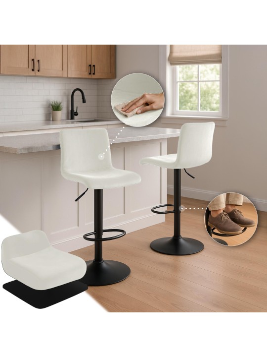 Scaun de bar Hoover catifea B, crem Scaun de bar Hoover catifea B, crem