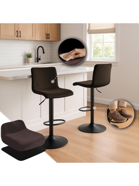 Scaun de bar Hoover catifea B, maro Scaun de bar Hoover catifea B, maro