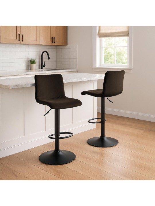 Scaun de bar Hoover catifea B, maro Scaun de bar Hoover catifea B, maro