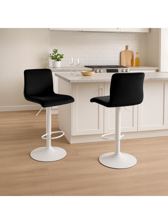 Scaun de bar Hoover catifea W, negru