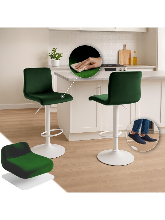 Scaun de bar Hoover catifea W, verde
