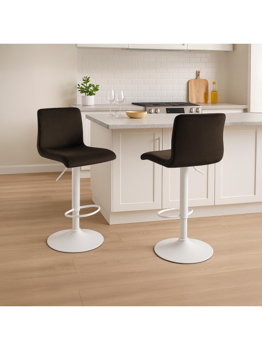 Scaun de bar Hoover catifea W, maro Scaun de bar Hoover catifea W, maro